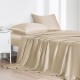 Beige 22 Momme Mulberry Silk Flat Sheet UK for Sale