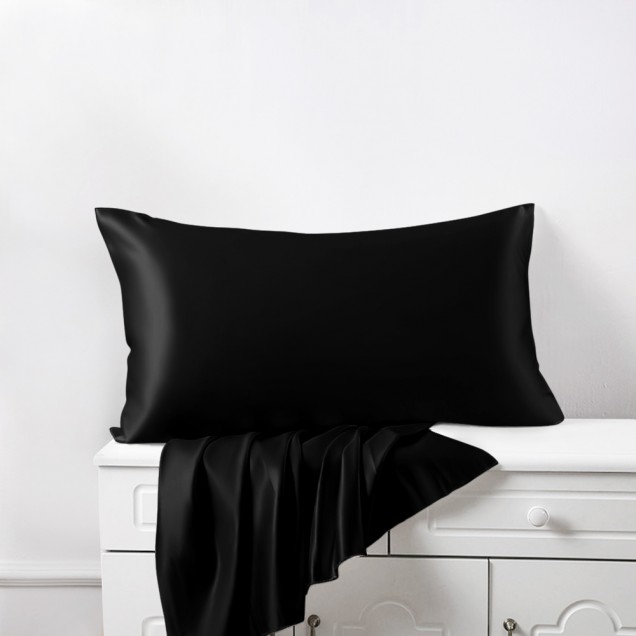 Black Envelope 22 Momme Mulberry Silk Pillowcase UK for Sale