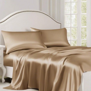 Cappuccino 22 Momme Mulberry Silk Flat Sheet UK for Sale