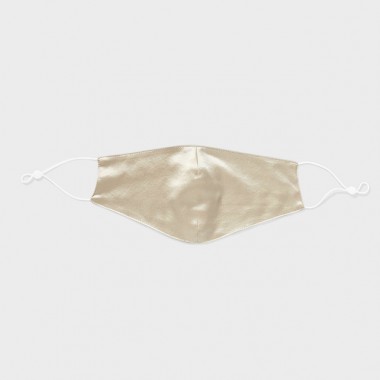 Champagne & White Double-Sided 22 Momme Silk Face Mask UK for Sale