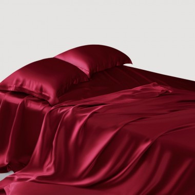 Claret 22 Momme Mulberry Silk Sheet Set UK for Sale