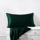 Dark Green 22 Momme Mulberry Zipper Silk Pillowcase UK for Sale