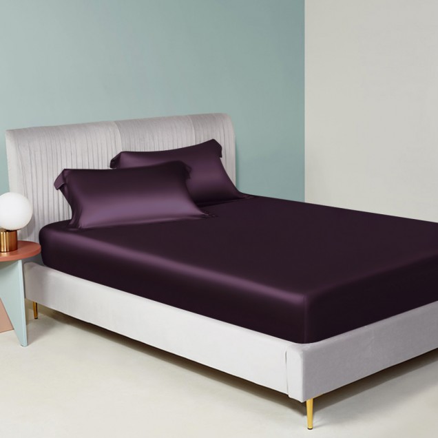 Grape 22 Momme Mulberry Silk Sheet Set UK for Sale