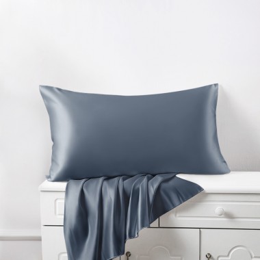 Misty Blue 22 Momme Mulberry Zipper Silk Pillowcase UK for Sale