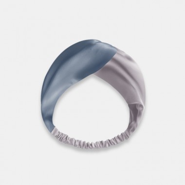 Misty Blue & Silver Mulberry Silk Headband UK for Sale