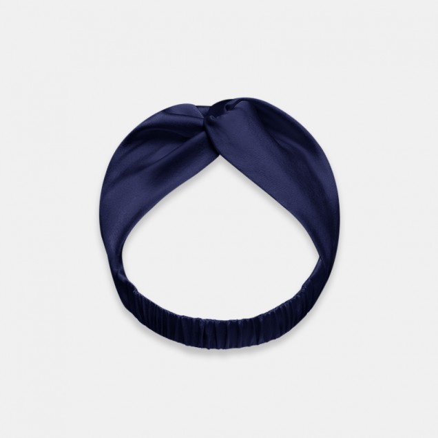 Navy Mulberry Silk Headband UK for Sale