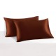 Rust Red 22 Momme Mulberry Zipper Silk Pillowcase UK for Sale