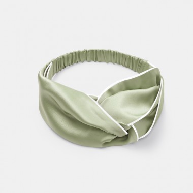 Sage Green & Ivory Silk Headband UK for Sale