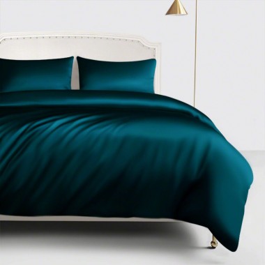 Teal 22 Momme Mulberry Silk Duvet Cover UK for Sale