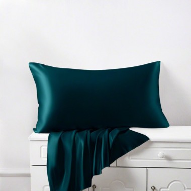 Teal 22 Momme Mulberry Zipper Silk Pillowcase UK for Sale