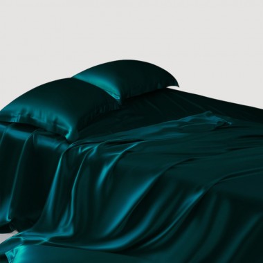 Teal 22 Momme Mulberry Silk Sheet Set UK for Sale